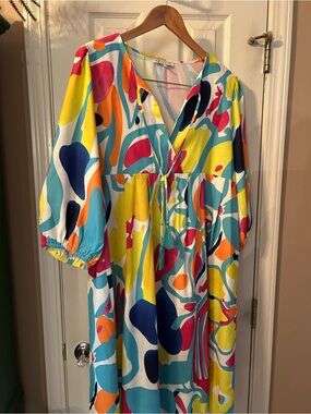 Collection by Cezele Pastel Abstract Print Dress - Multicolor